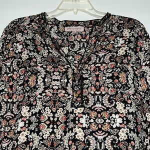 Philosophy Women Black and Red Floral Blouse Size 1X